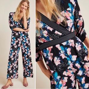 Anthropologie || Bl-nk Montage Floral Wide-Leg Jumpsuit XL